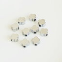 天然石 ヘマタイト クローバー 4mm シルバープレート 10個