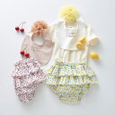 ベビー服 coto cotte 花付スタイ&フリルブルマ2点セット ベビー服 ベビー　アパレル　新生児　乳児　赤ちゃん　あかちゃん花付スタイ&フリルブルマ2点セット 男の子 女の子