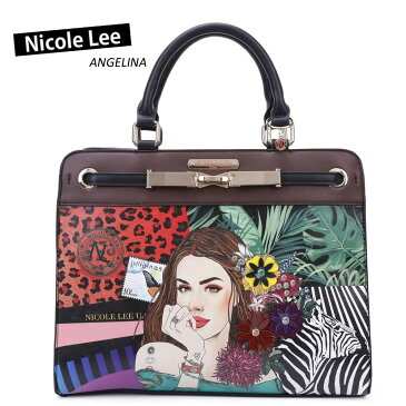 9/26新入荷！ 2020新作 数量限定 NICOLE LEE ニコールリー ATR15024 ATREVIDA フローラル ガール アート ハンドバッグ トートバッグ ショルダー　ビーガンレザー レディース バッグ 底鋲 花柄 ヴィーガン 人気 おしゃれ ママ ブランド バック 30代 40代 20代 花柄 アニマル柄