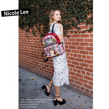 数量限定！NICOLE LEE ニコールリー BP12769 パリジェンヌ ガール 25L リュック ショルダー バックパック レザー レディース バッグ a4 底鋲 大きめ 大容量 旅行 人気 おしゃれ ママ ブランド バック 30代 40代 20代 アニメ