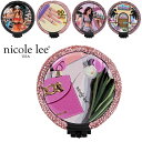 2025 数量限定 NICOLE LEE ニコールリー BR7807 レディース きらめくラインストーンを散りばめたコンパクトなヘアブラシ&ミラー 30代 40代 20代 手鏡 くし プレゼント 贈り物 旅行 イタリア 花柄 大人可愛い 持ち運び ポップアップ式ブラシ 折り畳み 鏡 サークル