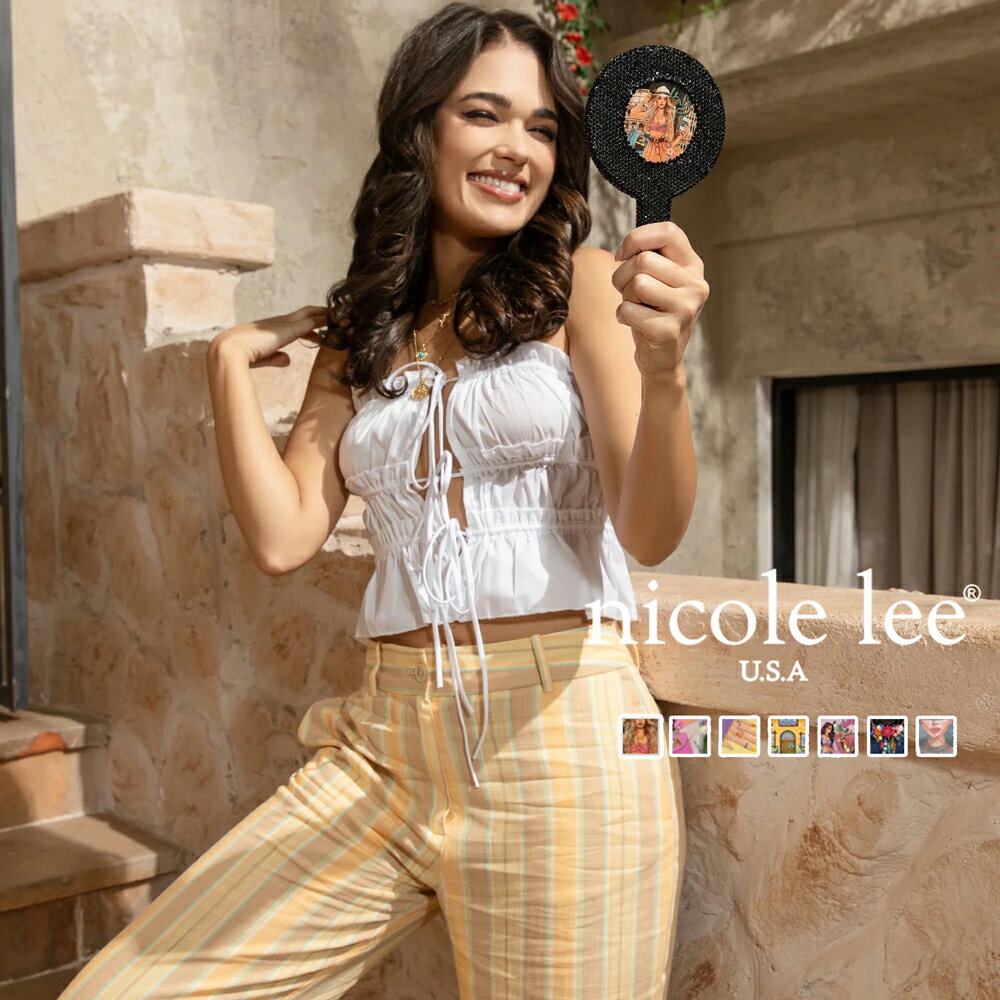 2025新作 数量限定 NICOLE LEE ニコールリー M7804 レディース 輝きを携帯するラインストーン ラウンド..