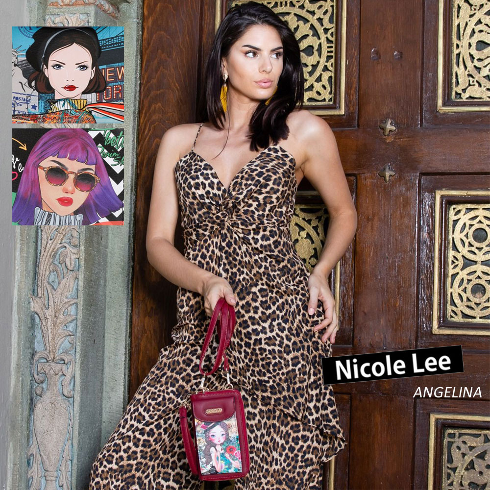 数量限定！NICOLE LEE ニコールリー PRT6910 レディース 財布一体型 スマホケース ガールプリント 手帳型 ラウンドファスナー 長財布 アニマル柄 フラワー さいふ ウォレット ビーガンレザー ヴィーガン 人気 RFIDブロッキング機能 30代 40代 20代SDGsサスティナブル50代60代