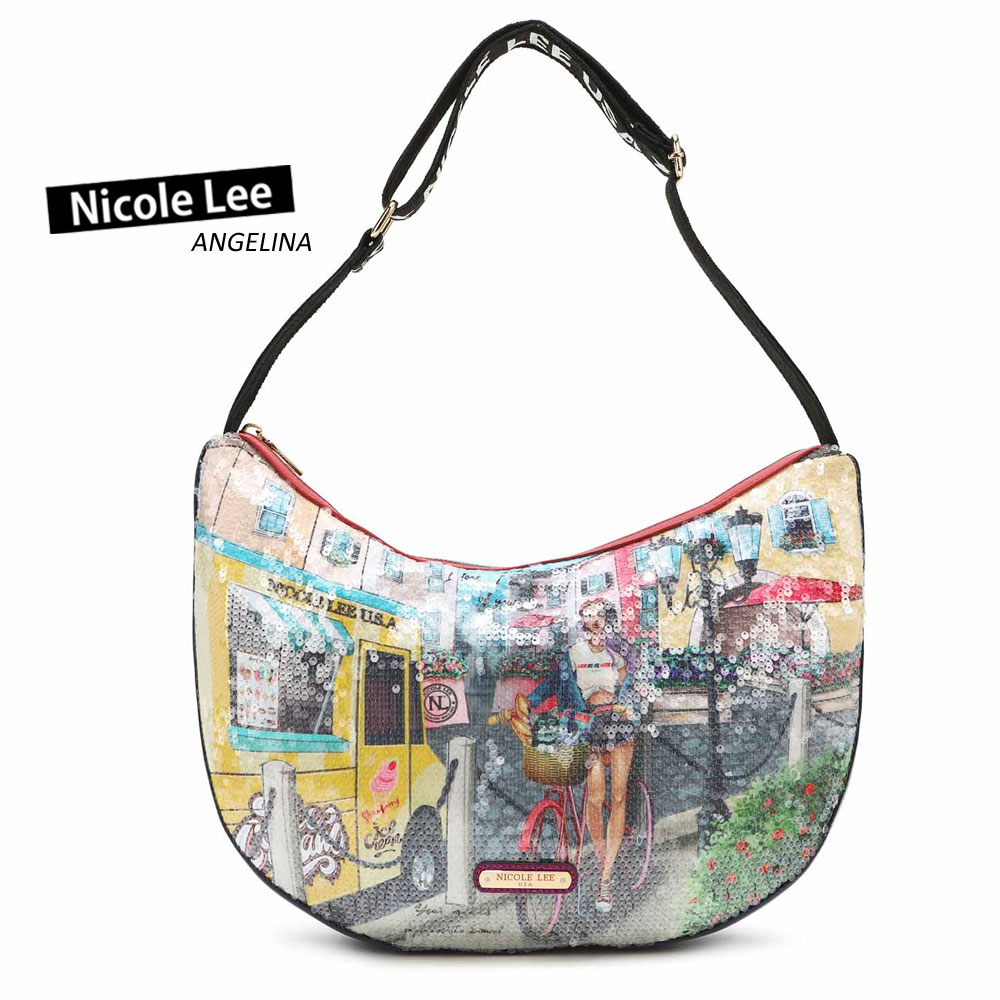 リー サコッシュ レディース 数量限定！NICOLE LEE ニコールリー CSM16206 COZY STREET IN MILAN レディース イタリア ミラノ サコッシュ ショルダーバッグ スパンコール ビーガンレザー ヴィーガン ニコルリー SDGs サステナブル ミニバッグ ボディーバッグ　サステナブル　SDGs　　クリスマス　ギフト