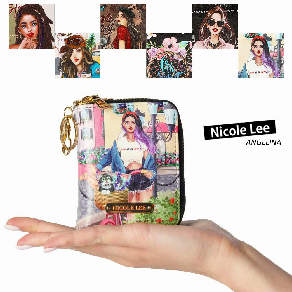 数量限定！NICOLE LEE ニコールリー PRT6319レディース カードケース ダブルファスナー コンパクト お札入れ 小銭入れ ミニ財布 ウォレット ビーガンレザー ヴィーガン 30代 40代 20代 春夏秋冬 小さめ サステナブル SDGs コインジッパー 50代 60代 軽い 軽量