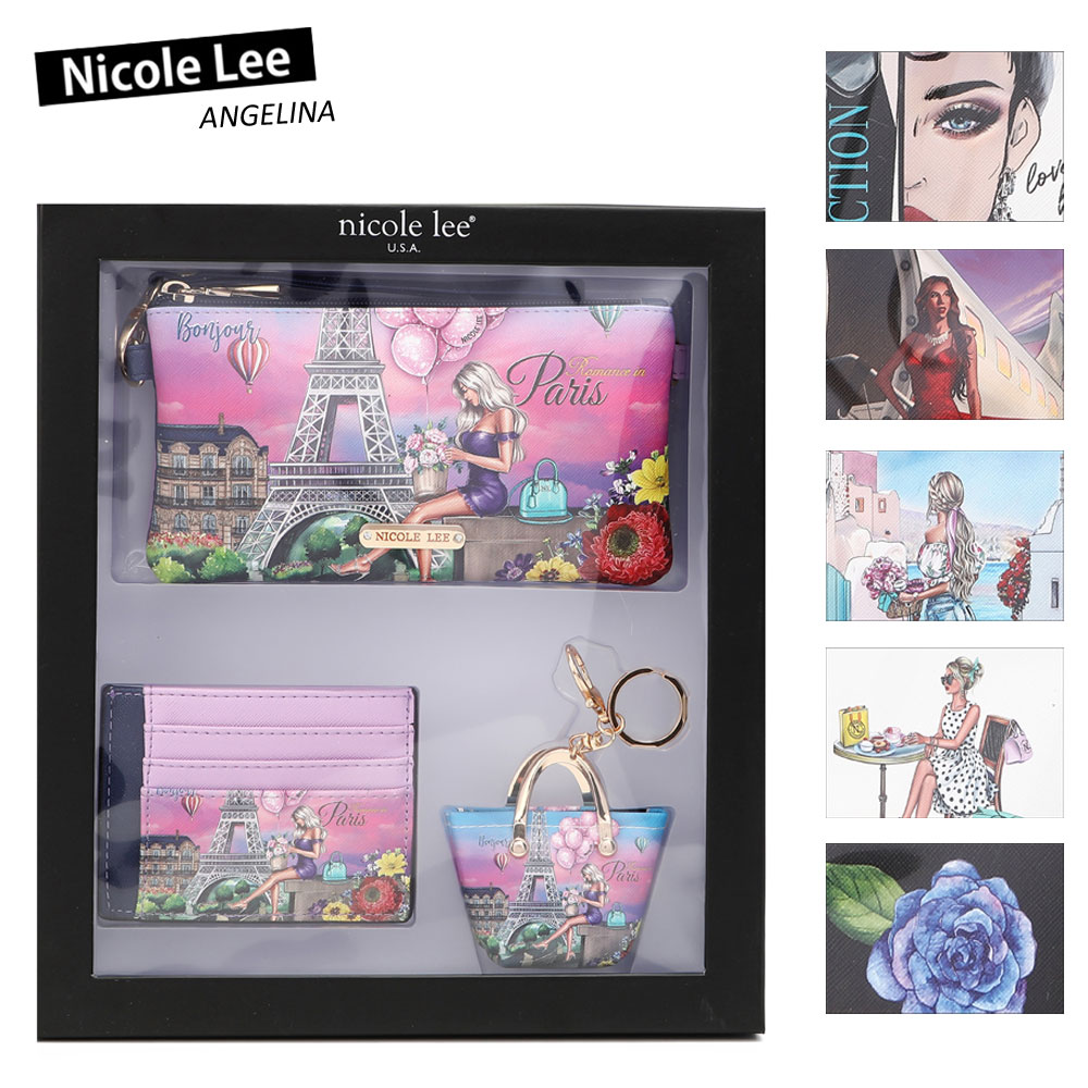 数量限定 NICOLE LEE ニコールリー PRT7011 お財布 ギフトボックス 小銭入れミニポーチ カードケース セット IDケース名刺定期 ニコルリー スマホ入れ ブランド 財布 マスクポーチ ビーガン ヴ…