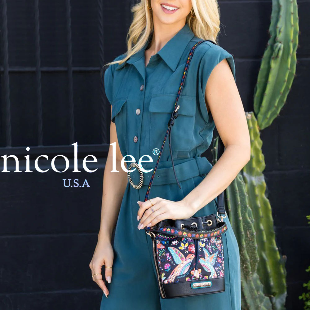 ニコールリー 2024 新作 数量限定 NICOLE LEE ニコールリー BDA16933 BOSQUE DE AMOR MINI BUCKET BAG レディース エレガント バード フラワーデザイン マルチカラー 巾着バッグ ハンドバッグ ショルダー 虹色 宝石キラキラビジュー 花柄 バック nicolelee ニコルリー ショルダー 蝶々