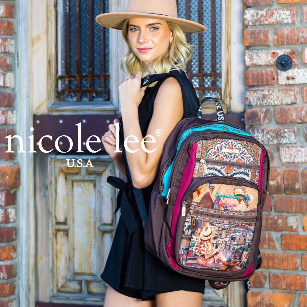 2024 V NICOLE LEE jR[[ BP16986 LADY IN BLACK fB[X jR [ iC obNpbN bNTbN 傫 |bvSV [ obN e s }U[YobO ʋΒʊw |[`t  NYLON FASHION BACKPACK WITH POUCH y l