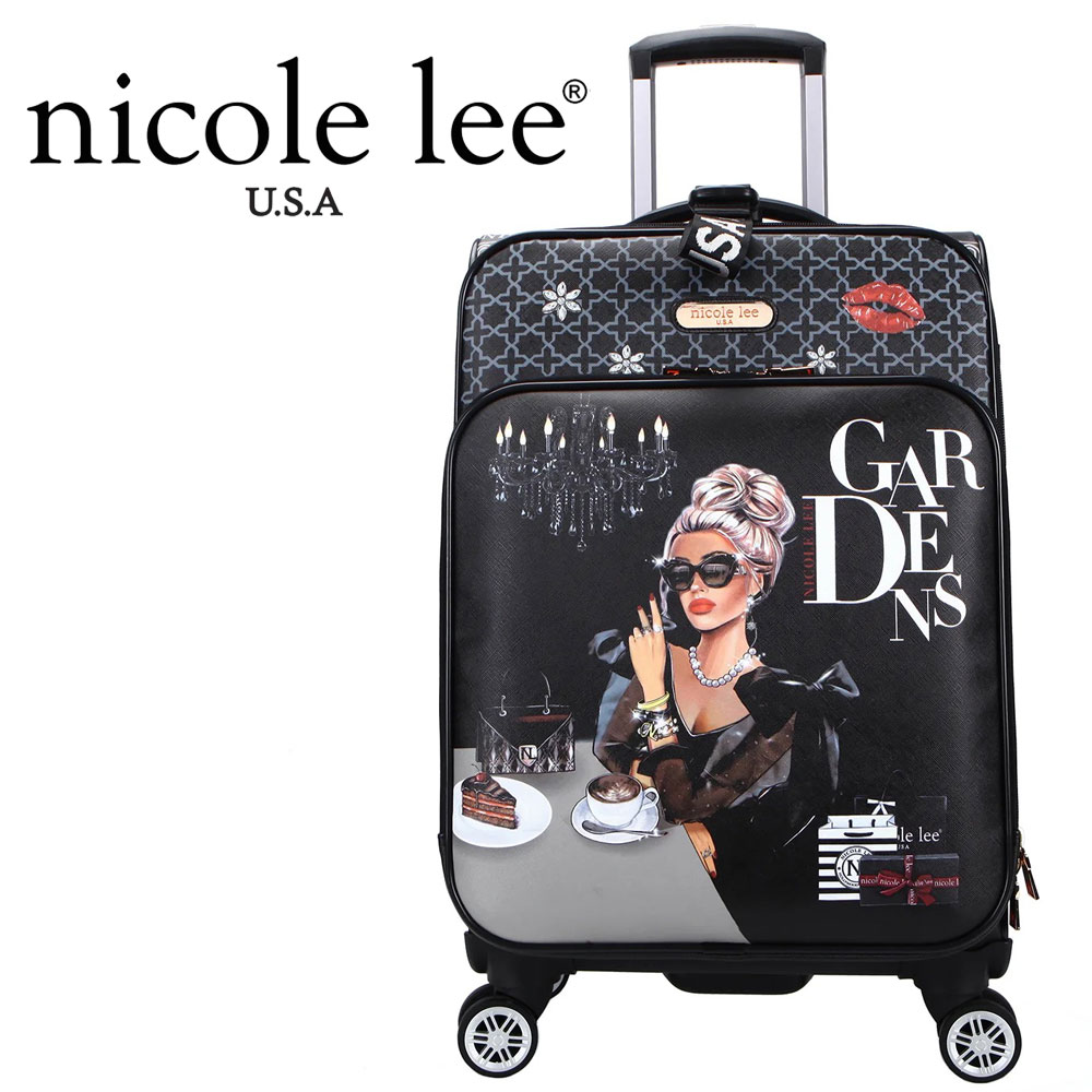 2024 新作 NICOLE LEE ニコールリー LG1420 ニコルリー LADY IN BLACK 45L キャリーバッグ キャリーケース 旅行 バック スーツケース 4輪ダブルキャスター 段階調節キャリーバー nicolelee 海外 空港 飛行機 おしゃれ 20" CARRY ON SUITCASE 出張 帰省 大容量 ブラック