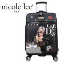 2024 新作 NICOLE LEE ニコールリー LG1420 ニコルリー LADY IN BLACK 45L キャリーバッグ キャリーケース 旅行 バック スーツケース 4輪ダブルキャスター 段階調節キャリーバー nicolelee 海外 空港 飛行機 おしゃれ 20