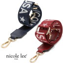 2025新作 数量限定 NICOLE LEE ニコールリー SHD7720 WEBBED マルチ携帯ストラップ 白 赤 ショルダーストラップ スマホショルダー ...