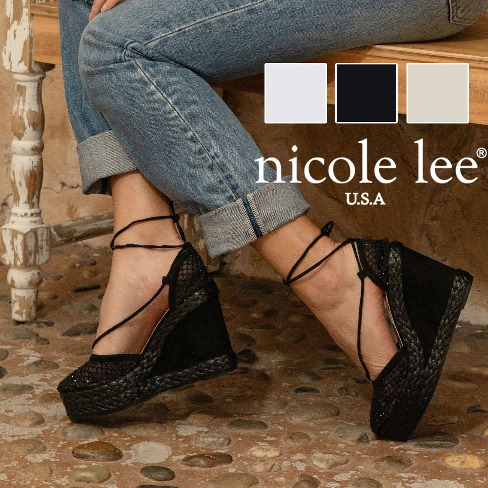 2025新作 数量限定 NICOLE LEE ニコールリー SNDL23104 MAYA WRAP ESPADRILLE WEDGE SANDAL レディース ...