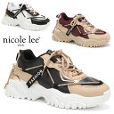 2025新作 数量限定 NICOLE LEE ニコールリー SNK23039 レディース ラグジュアリー カジュアル スニーカー 厚底 ラインストーンスニーカー...