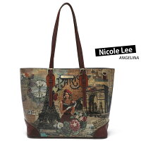 9/1新入荷!2022AW新作! 数量限定 NICOLE LEE ニコールリー PFW16656 PARIS FASHION WEEK レディース パリスブラウン トートバッグ 春夏秋冬 ビーガンレザー ヴィーガン 30代 40代 20代 サステナブル SDGs シンプル インスタ プレゼント 贈り物 旅行 ママバッグ 海外 英字