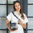 NICOLE LEE ニコールリー P16791 レディース ニコルリー 日本正規代理店 大人リッチ 英字柄 メタルシルバー ロゴジャガードショルダー ミニバッ...