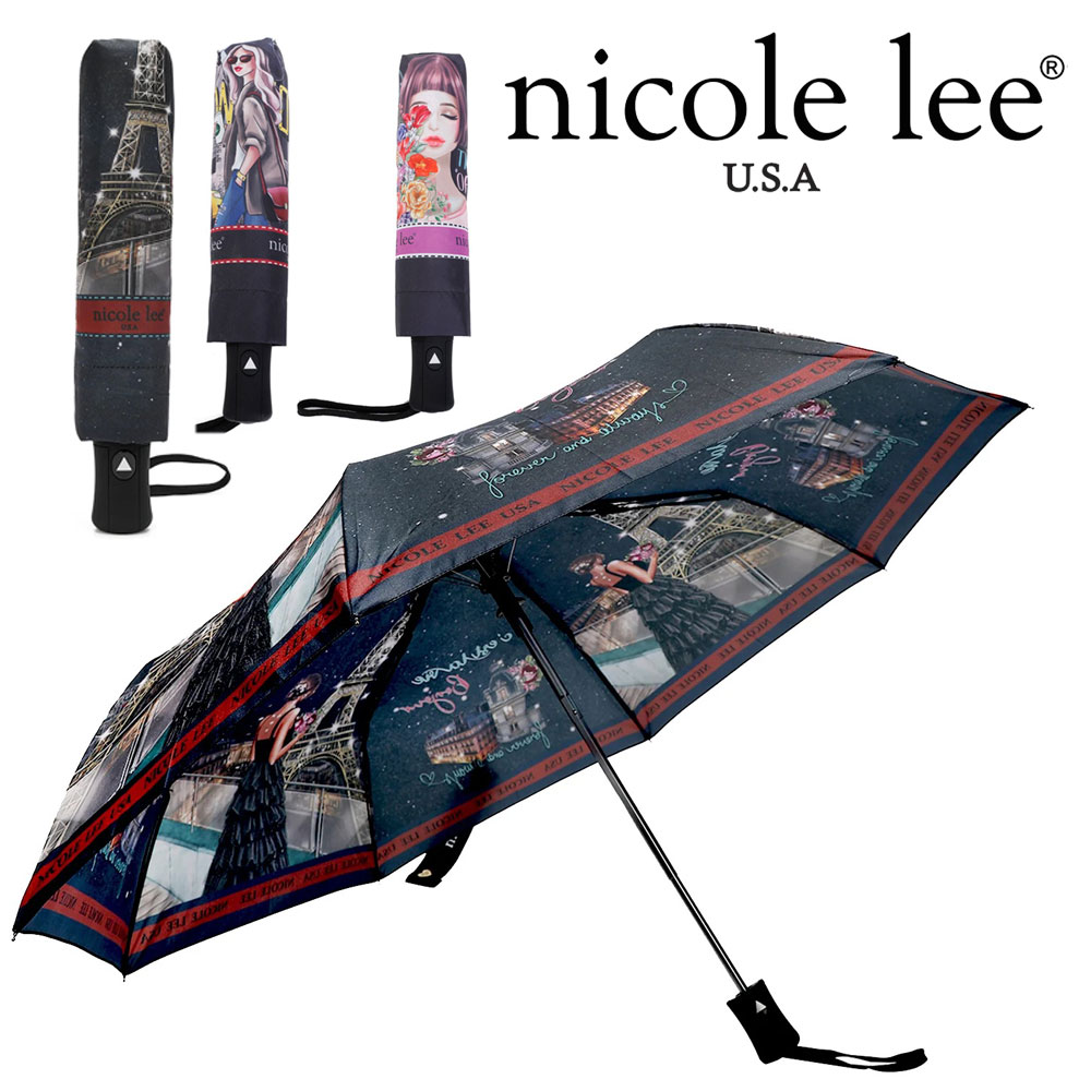 楽天ANGELINA - アンジェリーナ2024 数量限定　NICOLE LEE ニコールリー UMB6519 レディース フラワー アンブレラ 傘 日傘 花柄 ニューヨーク 折りたたみ傘 大人可愛い 海外ブランド 人気 ガール フラワー ゴンドラ ブランド 30代 40代 20代 カバー付きかさ 雨傘 旅行 フラワー お洒落