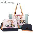 リー 数量限定　 Nikky by nicole lee（ニッキー）NK12383 BEST FRIENDS レディース 3点セット トートバッグ＋ショルダーバッグ＋マルチポーチ ビーガンレザー 30代 40代 20代 春夏秋冬 SDGs サステナブル ブルーグレー ガールズ インスタ ピンク プレゼント ブラック