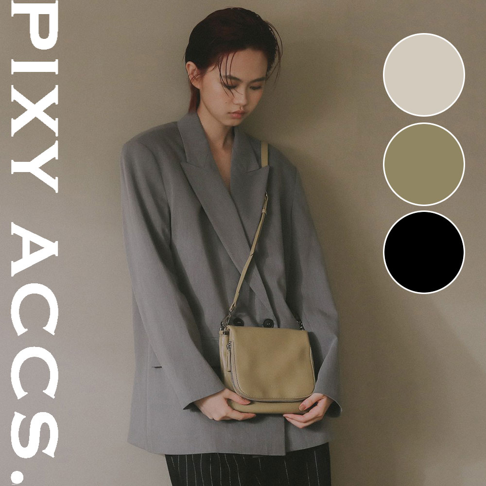 保証付 返品OK 日本正規代理店 2024 PIXY ACCS. ピクシーアックス GR230014 レディース ソフトレザー ロゴ ショルダーバッグ ミニバッグ ポシェット ビジネス 小さめ 通勤通学 レザー ブランド 20代 30代 40代 50代 60代 台湾 Fold 平拾斜背小包 GRN-RE クロスボディ 旅行