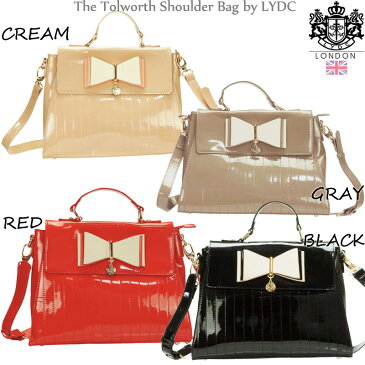 英国ブランド LYDC LONDONエルワイディーシーロンドン日本正規代理店L3099A ASOS掲載 Bagリボンクラシカルエナメルハンドバッグバックイギリスブランドかばんブランドユニオンジャックマザーズバッグセカンドバッグにもドラゴケリーモデルアンジェリーナ 大人可愛い