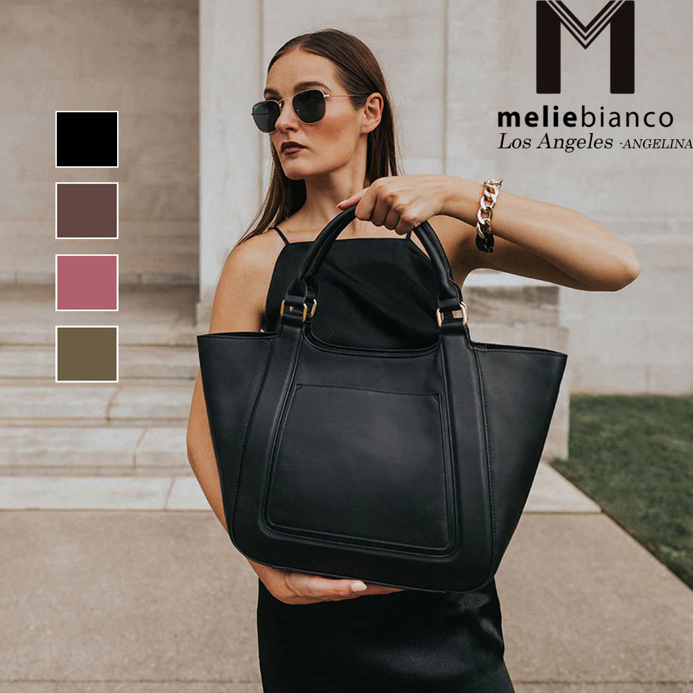 限定品 2024 Melie Bianco（メリービアンコ）BC4007 Michelle Black Recycled Vegan Tote Bag レディース 大容量 大きめ リッチ トートバッグ ハンドバッグ ヘイリービーバー愛用ブランド バック 30代 40代 20代 50代 通勤通学 鞄 マザーズバッグ ビジネスバッグ カード