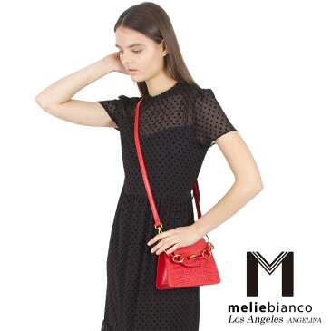 限定品 Melie Bianco(メリービアンコ)TM5732 Loren Victoria's Secret Free People提携掲載 レディース チェーンハンドル クロコ柄 ミニバッグ クラッチ ショルダー 高級ヴィーガンレザー ビーガン ヘイリービーバー愛用ブランド 台形 30代 40代 20代