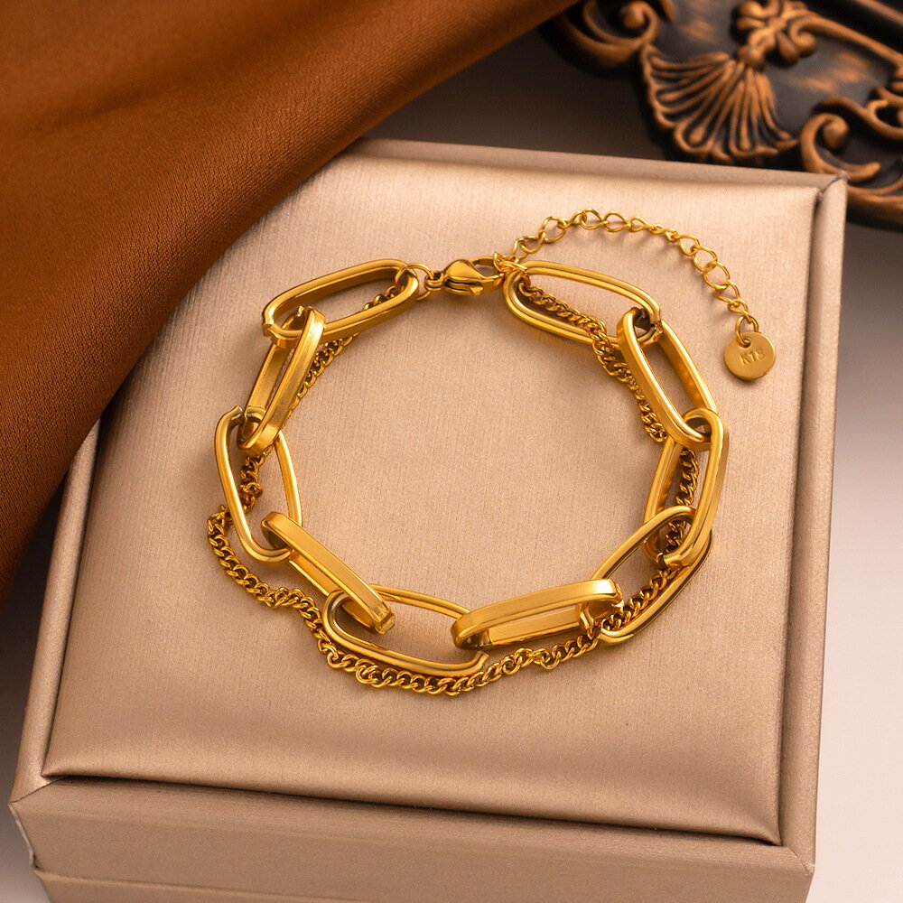 【お買い物マラソン★期間限定30%オフクーポン】ブレスレット レディース トレンド 人気サージカルステンレス つけっぱなし OK 手入れ不要 金属アレルギー 対応 プチプラのサムネイル