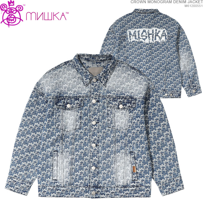 MISHKA ジャケット ミシカ デニムジャケット CROWN MONOGRAM DENIM JACKET ストリート/