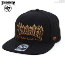 スラッシャー 【お買い得クーポン配布中】 47 キャップ THRASHER×47 コラボ THRASHER×ジャイアンツ スナップバック メンズ フォーティーセブン ブランド THRASHER GOLDFRONTS '47 CAPTAIN BLACK/