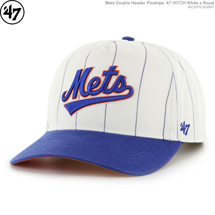 N[|zz/ 47Lbv Mets bc XibvobN  Mets Double Header Pinstripe '47 HITCH White x Royal/