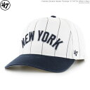 お買い得クーポン配布中/ 47キャップ Yankees ヤンキース スナップバック Yankees Double Header Pinstripe '47 HITCH White x Navy/