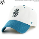 GWクーポン配布中/ 47キャップ Mariners マリナーズ キャップ ストラップバック Mariners Double Header Diamond '47 CLEAN UP White x Dark Teal/