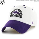 GWクーポン配布中/ 47キャップ Rockies ロッキーズ キャップ ストラップバック Rockies Double Header Diamond '47 CLEAN UP White x Purple/