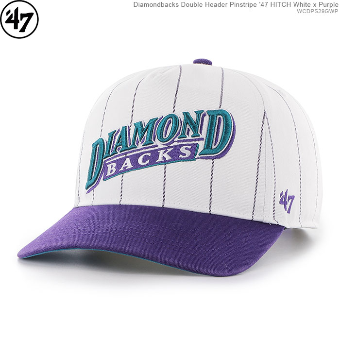 クーポン配布中/ 47キャップ Diamondbacks ダイアモンドバックス スナップバック Diamondbacks Double Header Pinstripe '47 HITCH White x Purple/