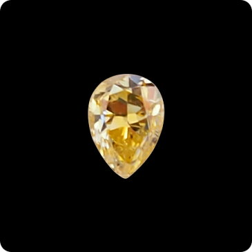 ペアシェイプイエローダイヤモンドルース 0.260ct FANCY INTENSE ORANGY YELLOW-I1(中央宝石研究所鑑定書付)