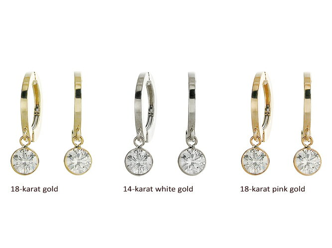 [K14WG][K18][K18PG]スーパーキュービックジルコニアピアリング(4.0mm) 正規品