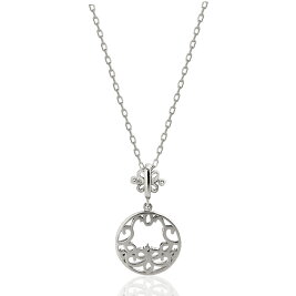 K18WGダイヤモンドネックレス(0.02ct)【首まわり5%OFF♪(ご注文確認後に金額修正)】