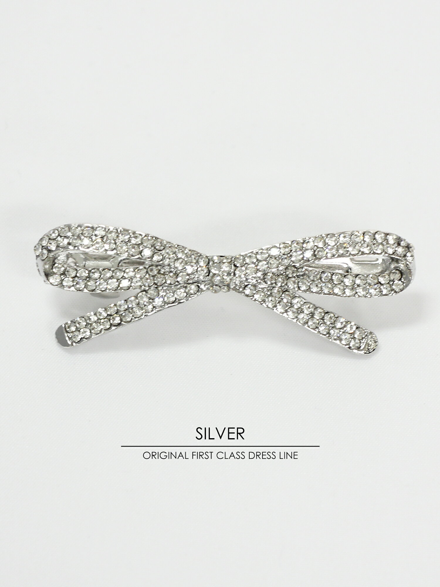 AngelR エンジェルアール [リボンバレッタ] バレッタ パール ビジュー ラウンジ パーティー 細リボン 韓国ドレス キャバドレス ヘアピン ヘアアクセ HA021