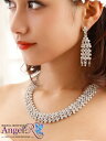 AngelR エンジェルアール ネックレス ピアス セット ストーン ドレス ウエディング キャバドレス パーティー フォーマル キャバ angelr (ne050)
