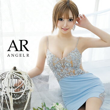 【公式ストア限定プレゼント付】AngelR エンジェルアール[アッパーフラワーパールビジューキャミソールタイトミニドレス]ミニドレス タイト ノースリーブ ビジュー 細い パーティー 女子会 結婚式 二次会 卒業式 入学式 AR22326