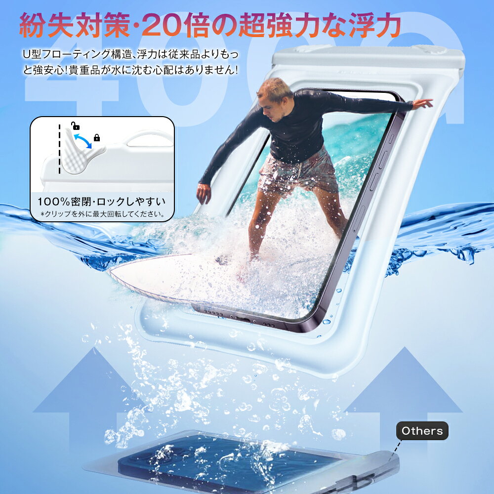 防水ケース iPhone スマホ IPX8防水 指紋認証/Face ID認証対応 ネックストラップ ...