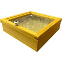 アクセサリーケース フローラガラス ナチュラル 24×24×7cm 陶器つまみ 木製 ひのき ハンドメイド オーダーメイド