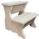 ミニツーステップ シンプルデザイン 無塗装白木 26×24×26.5cm 二段踏み台 木製 ひのき ハンドメイド オーダーメイド