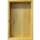 ディスプレイケース 透明ガラス ナチュラル 35×10×55cm ロングタイプ 木製 ひのき ハンドメイド オーダーメイド
