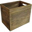 カントリーウッドボックス 収納箱 33×23×27cm アンティークブラウン 木製 ひのき ハンドメイド オーダーメイド