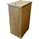 ダストボックス アンティークブラウン 25x33x60cm ふた付き 真鍮つまみ 木製 ひのき ハンドメイド オーダーメイド(3)