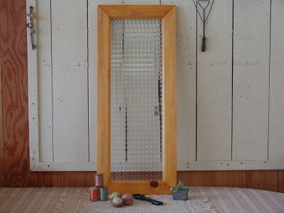 ナチュラル◇フランス製チェッカーガラスのガラスフレーム(25×60cm)◇北欧
