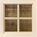 フィックス窓 チェッカーガラスの室内窓 片面十字桟入り 36×3.5×36cm 無塗装白木 北欧 木製 ひのき ハンドメイド オーダーメイド