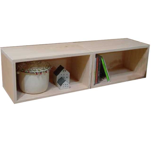 【期間限定10％OFF】ディスプレイボックス 二個組 無塗装白木 w33d17h17cm CDラックにも オーダーメイド