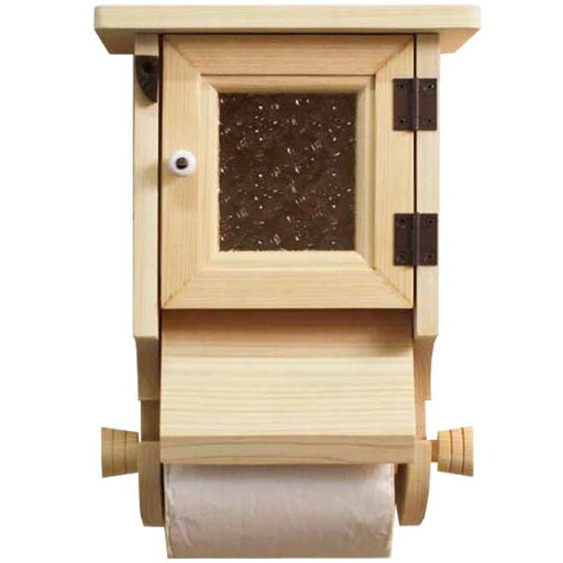 トイレットペーパーホルダー フローラガラス扉 無塗装白木 w19d17h26cm 押さえカバー付き 木製 ひのき ハンドメイド オーダーメイド トイレットペーパーホルダー フローラガラス扉 無塗装白木 w19d17h26cm 押さえカバー付き 木製 ひのき ハンドメイド オーダーメイド