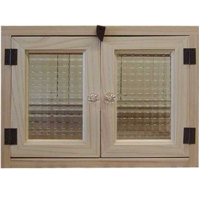 乐天商城 - 無塗装白木 チェッカーガラスのキャビネット（36×10×28cm・ニッチ用埋め込みタイプ）パンプキンノブ・開閉クリット仕様 北欧 オーダーメイド